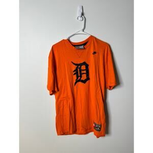 Nike Detroit Tigers Orange Short Sleeve Satin Logo Sz: large